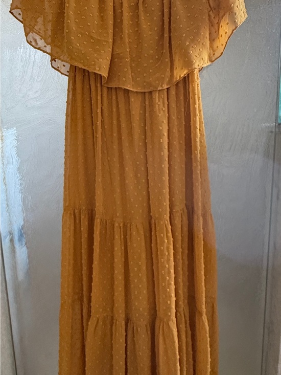 Baltic Born Dresses & Skirts - Baltic Born Mustard Dot Tiered Maxi Dress